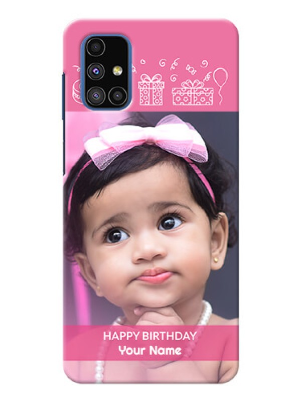 Custom Galaxy M51 Custom Mobile Cover with Birthday Line Art Design