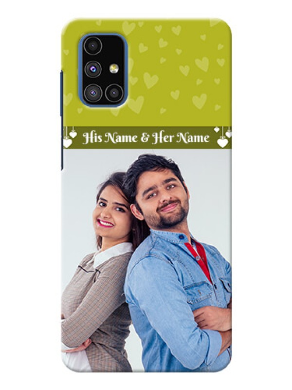 Custom Galaxy M51 custom mobile covers: You & Me Heart Design