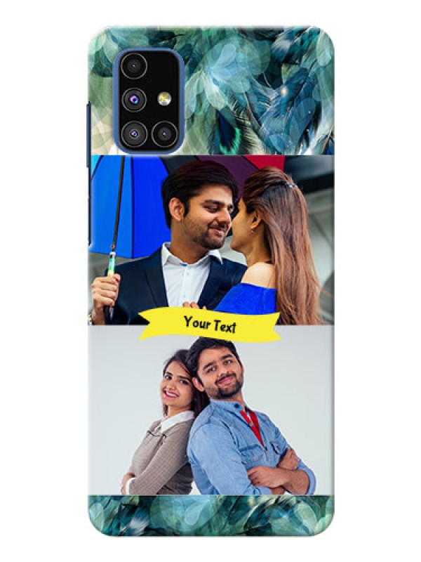 Custom Galaxy M51 Phone Cases: Image with Boho Peacock Feather Design