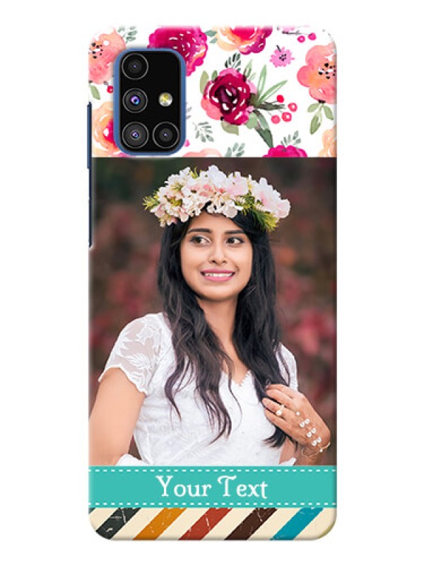 Custom Galaxy M51 Personalized Mobile Cases: Watercolor Floral Design