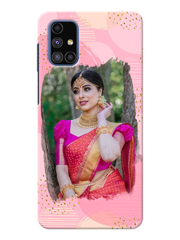 Custom Galaxy M51 Phone Covers for Girls: Gold Glitter Splash Design