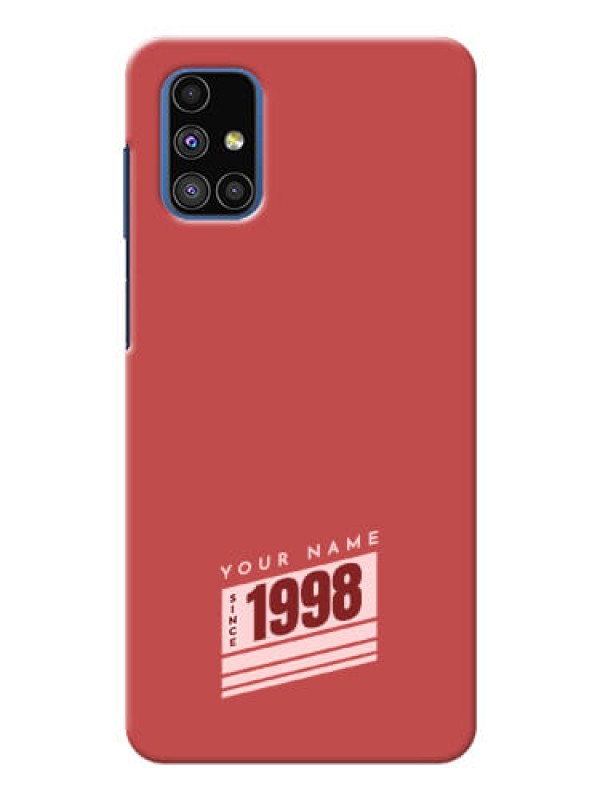 Custom Galaxy M51 Phone Back Covers: Red custom year of birth Design