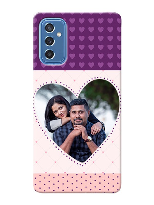 Custom Galaxy M52 5G Mobile Back Covers: Violet Love Dots Design