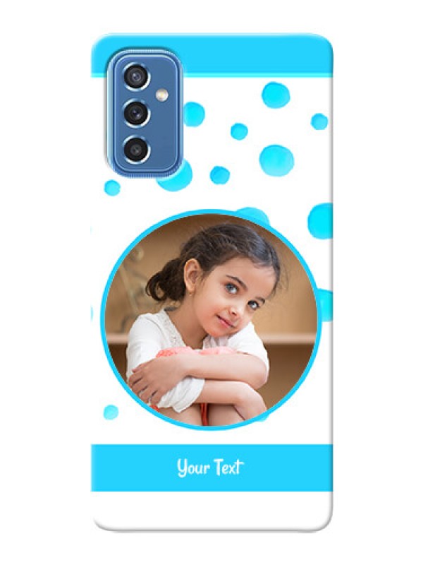 Custom Galaxy M52 5G Custom Phone Covers: Blue Bubbles Pattern Design