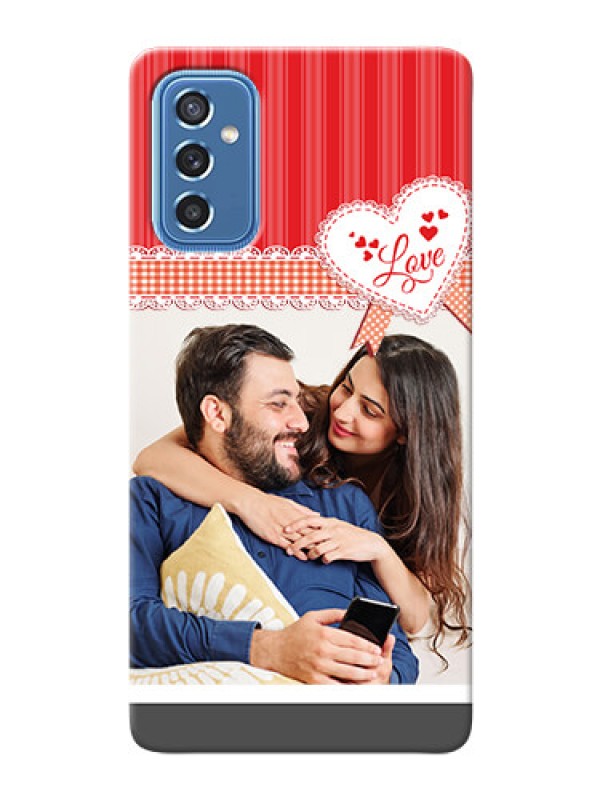 Custom Galaxy M52 5G phone cases online: Red Love Pattern Design