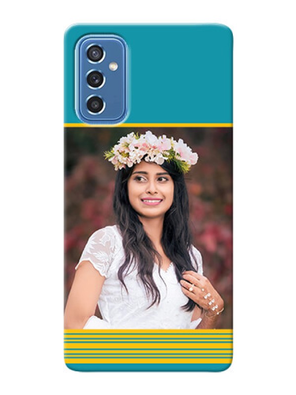 Custom Galaxy M52 5G personalized phone covers: Yellow & Blue Design 