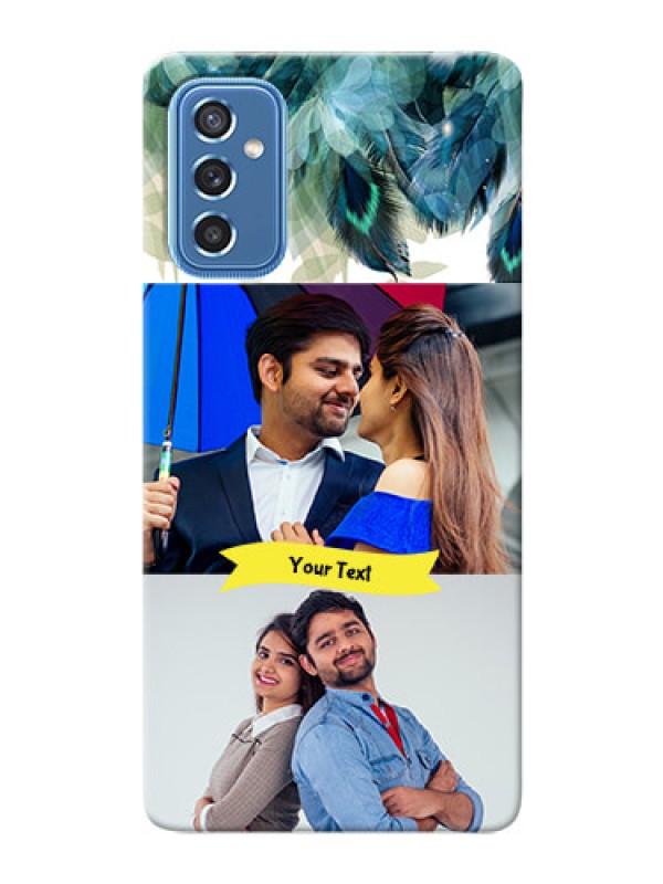 Custom Galaxy M52 5G Phone Cases: Image with Boho Peacock Feather Design