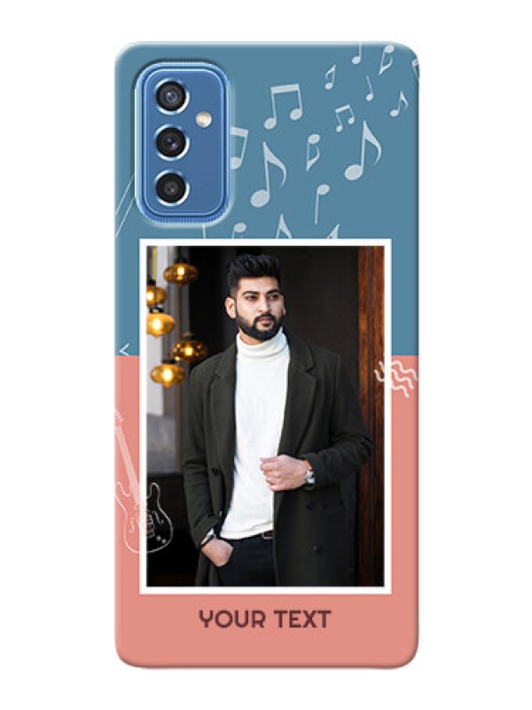 Custom Galaxy M52 5G Phone Back Covers with Color Musical Note Design