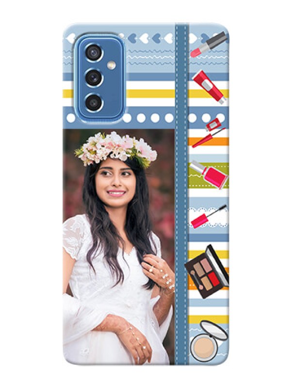 Custom Galaxy M52 5G Personalized Mobile Cases: Makeup Icons Design