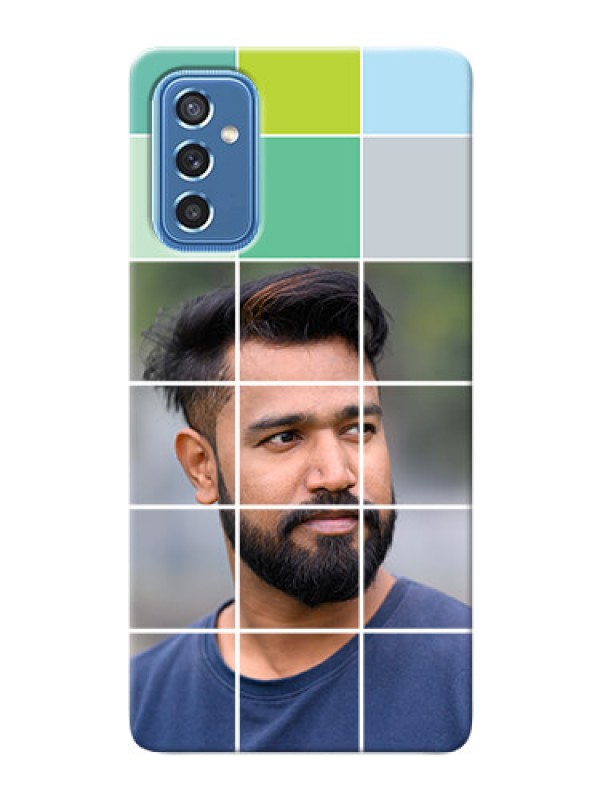 Custom Galaxy M52 5G personalised phone covers with white box pattern 