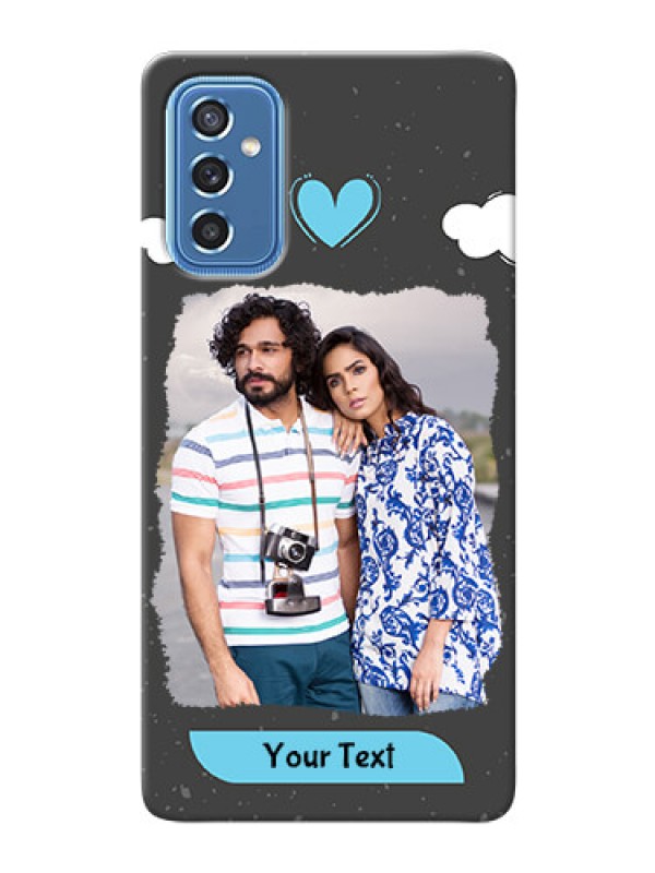 Custom Galaxy M52 5G Mobile Back Covers: splashes with love doodles Design