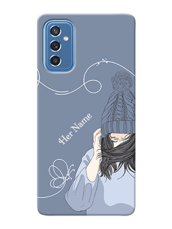 Custom Galaxy M52 5G Custom Mobile Case with Girl in winter outfit Design