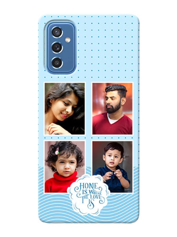 Custom Galaxy M52 5G Custom Phone Covers: Cute love quote with 4 pic upload Design