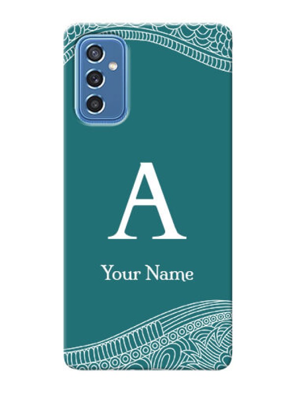 Custom Galaxy M52 5G Mobile Back Covers: line art pattern with custom name Design