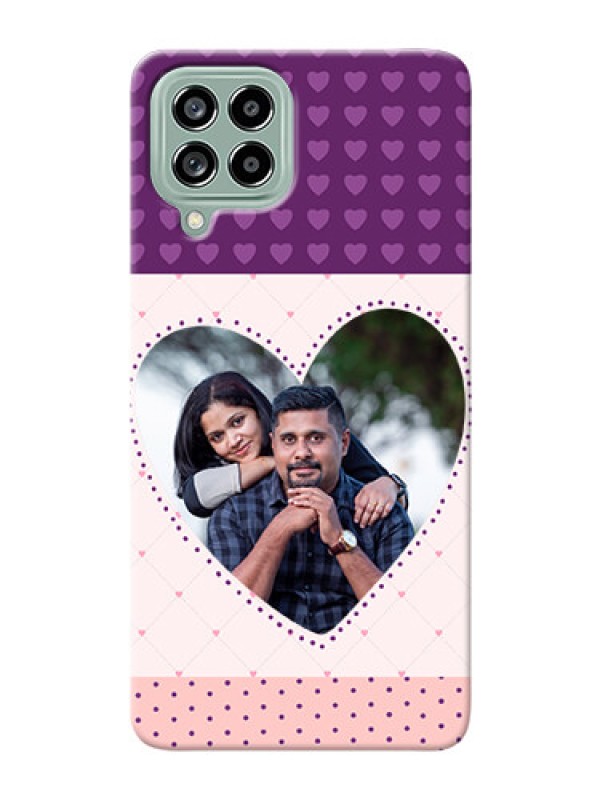 Custom Galaxy M53 5G Mobile Back Covers: Violet Love Dots Design