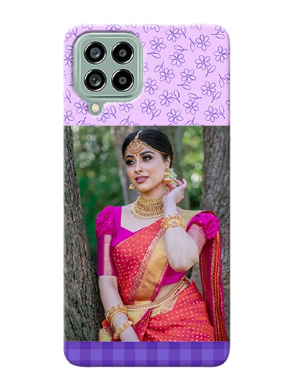 Custom Galaxy M53 5G Mobile Cases: Purple Floral Design