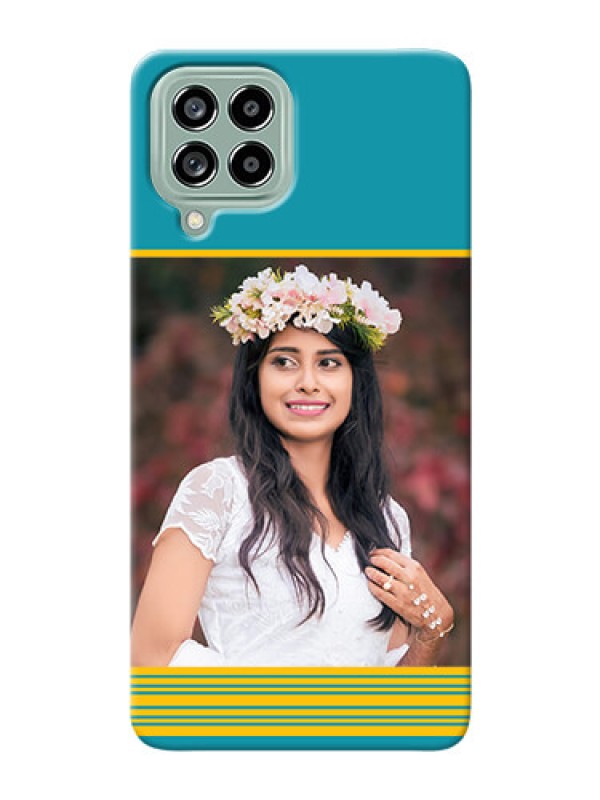 Custom Galaxy M53 5G personalized phone covers: Yellow & Blue Design 