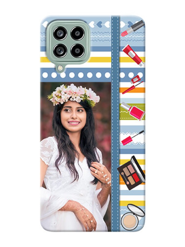 Custom Galaxy M53 5G Personalized Mobile Cases: Makeup Icons Design