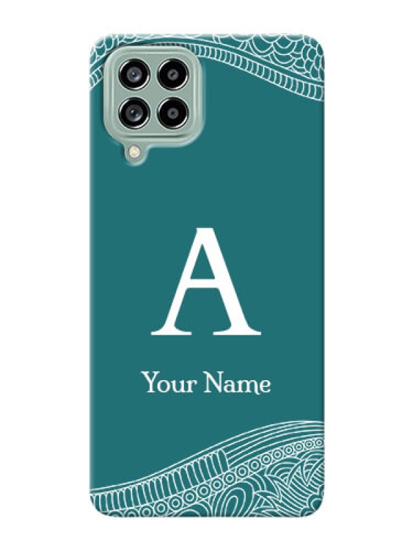 Custom Galaxy M53 5G Mobile Back Covers: line art pattern with custom name Design