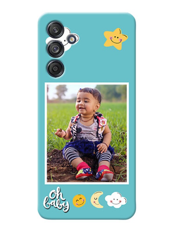 Custom Galaxy M55 5G Personalised Phone Cases: Smiley Kids Stars Design