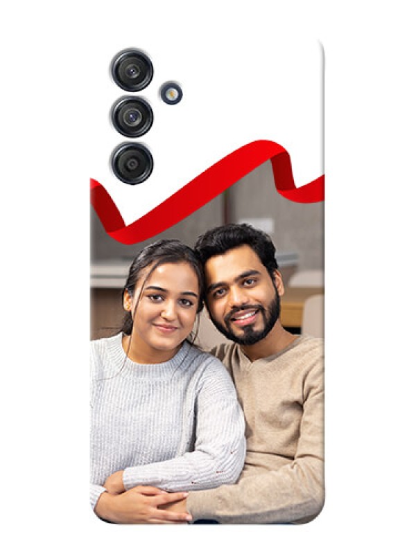 Custom Galaxy M55 5G custom phone cases: Red Ribbon Frame Design