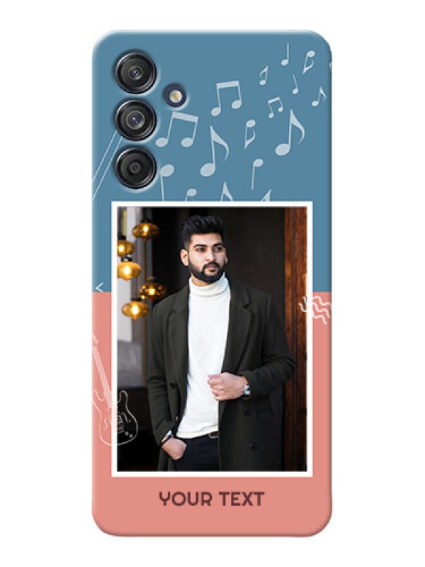 Custom Galaxy M55 5G Phone Back Covers with Color Musical Note Design