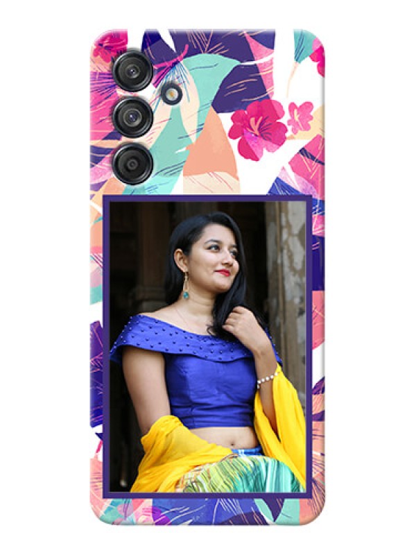 Custom Galaxy M55 5G Personalised Phone Cases: Abstract Floral Design