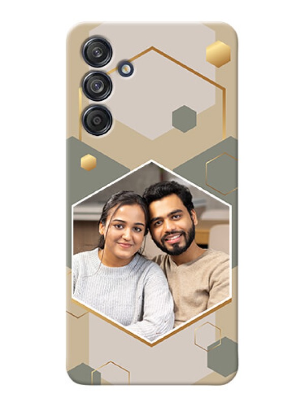 Custom Galaxy M55 5G Photo Printing on Case with Stylish Hexagon Pattern Design