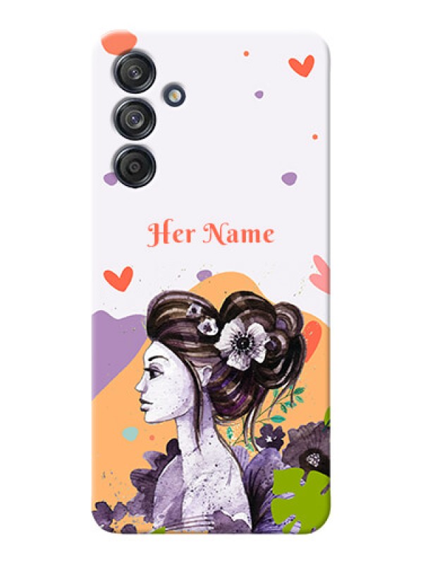 Custom Galaxy M55 5G Personalized Phone Case with Woman And Nature Design