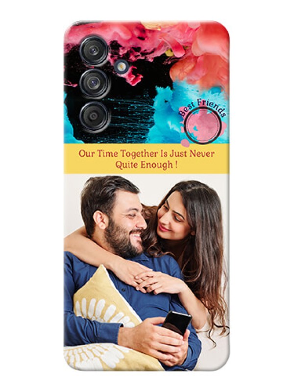 Custom Galaxy M55s 5G Mobile Cases: Quote with Acrylic Painting Design