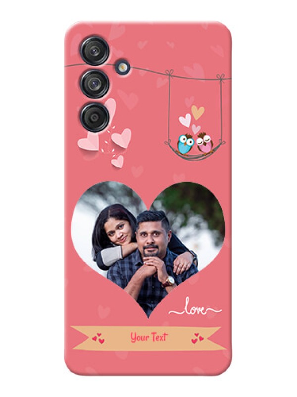 Custom Galaxy M55s 5G custom phone covers: Peach Color Love Design