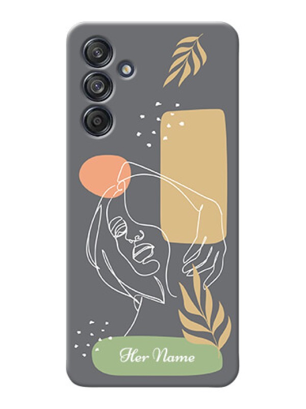 Custom Galaxy M55s 5G Custom Phone Case with Gazing Woman line art Design