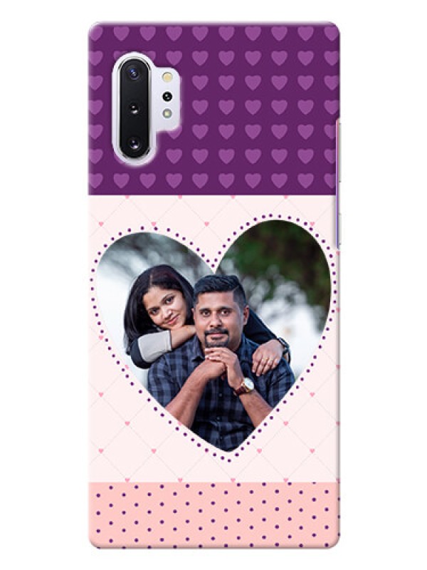 Custom Galaxy Note 10 Plus Mobile Back Covers: Violet Love Dots Design