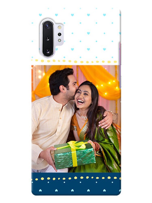 Custom Galaxy Note 10 Plus Phone Covers: White and Blue Abstract Design