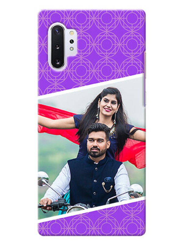 Custom Galaxy Note 10 Plus mobile back covers online: violet Pattern Design