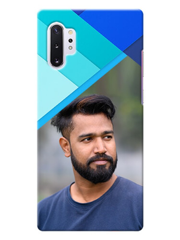 Custom Galaxy Note 10 Plus Phone Cases Online: Blue Abstract Cover Design