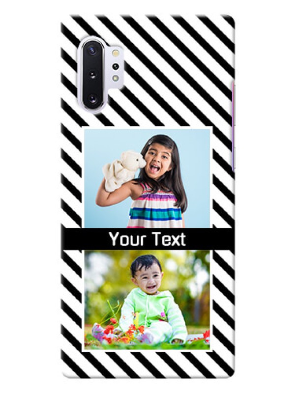 Custom Galaxy Note 10 Plus Back Covers: Black And White Stripes Design