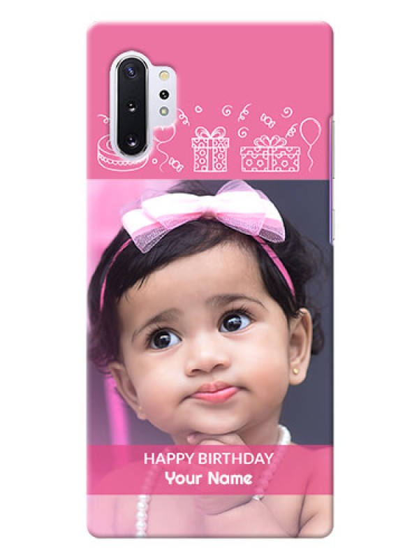 Custom Galaxy Note 10 Plus Custom Mobile Cover with Birthday Line Art Design