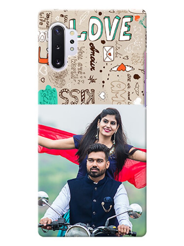 Custom Galaxy Note 10 Plus Personalised mobile covers: Love Doodle Pattern 