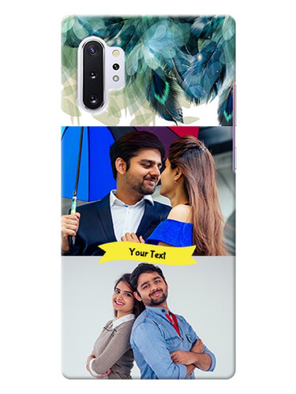 Custom Galaxy Note 10 Plus Phone Cases: Image with Boho Peacock Feather Design