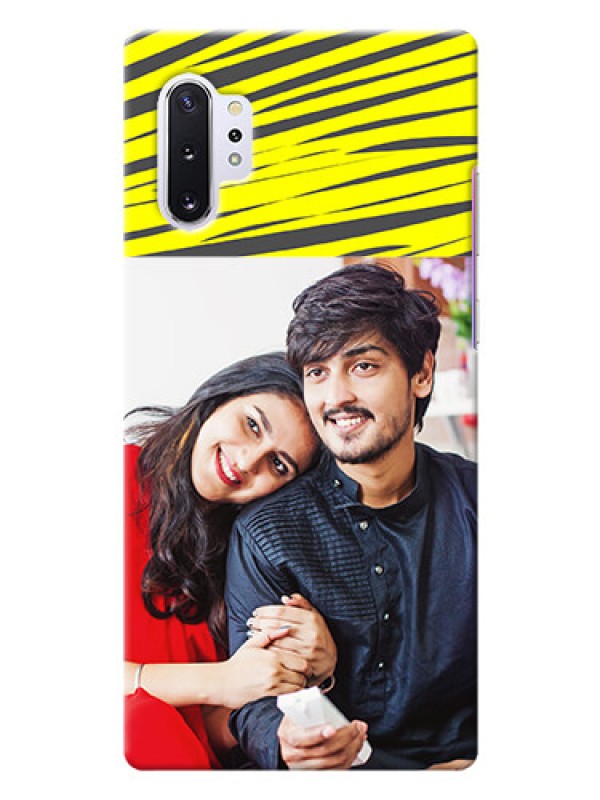 Custom Galaxy Note 10 Plus Personalised mobile covers: Yellow Abstract Design