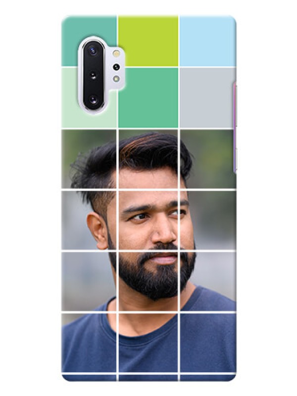 Custom Galaxy Note 10 Plus personalised phone covers with white box pattern 