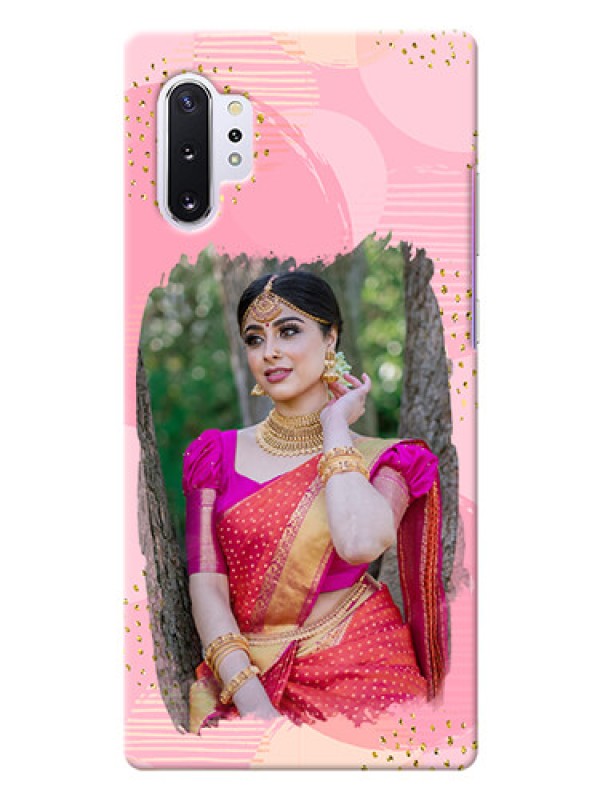 Custom Galaxy Note 10 Plus Phone Covers for Girls: Gold Glitter Splash Design