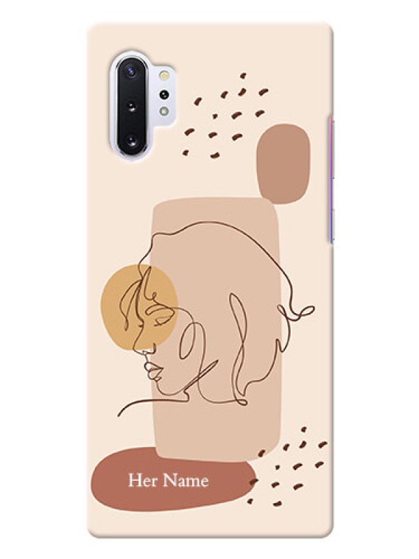 Custom Galaxy Note 10 Plus Custom Phone Covers: Calm Woman line art Design