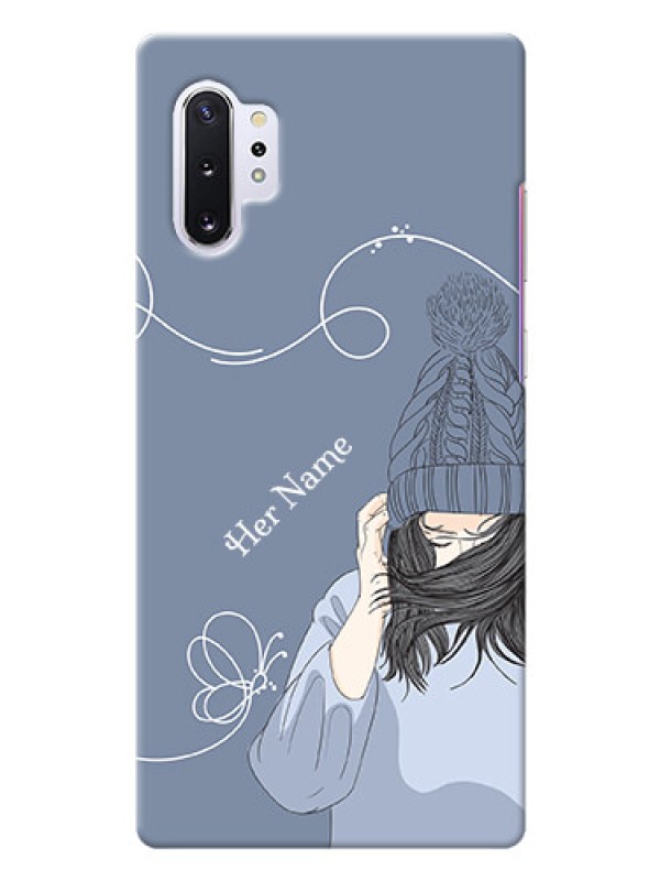 Custom Galaxy Note 10 Plus Custom Mobile Case with Girl in winter outfit Design