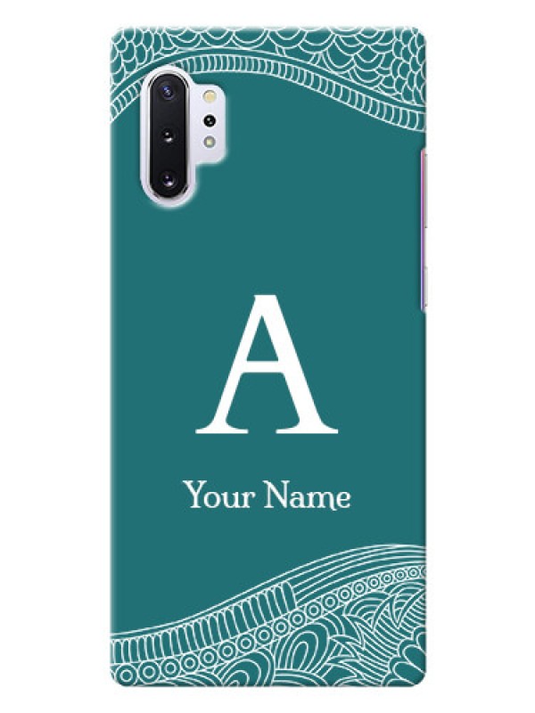 Custom Galaxy Note 10 Plus Mobile Back Covers: line art pattern with custom name Design