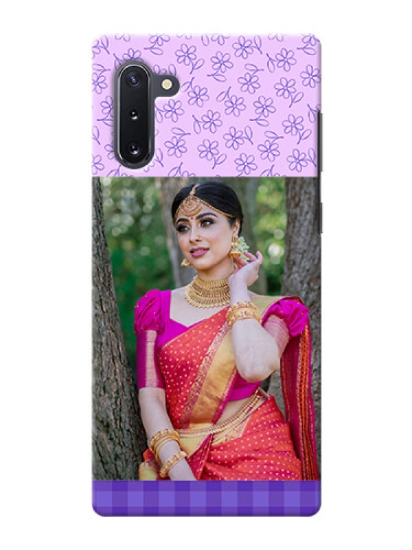 Custom Galaxy Note 10 Mobile Cases: Purple Floral Design