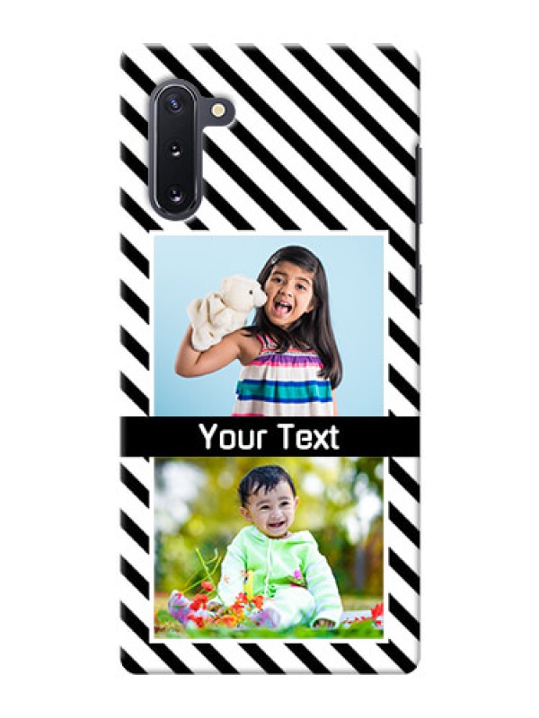Custom Galaxy Note 10 Back Covers: Black And White Stripes Design