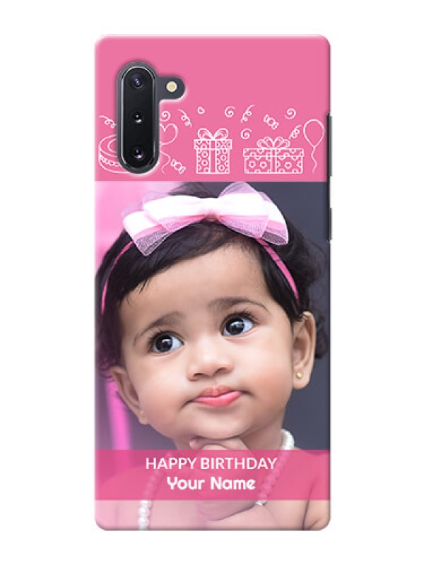 Custom Galaxy Note 10 Custom Mobile Cover with Birthday Line Art Design