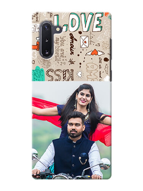 Custom Galaxy Note 10 Personalised mobile covers: Love Doodle Pattern 